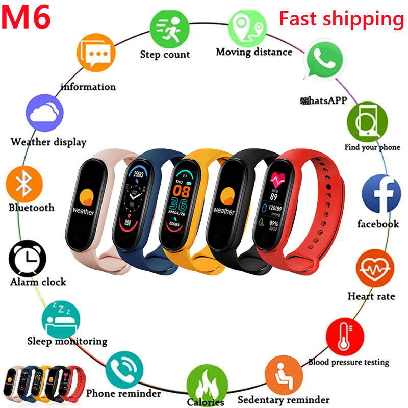 M6 Smart Watch Men Fitness Tracker Watches Heart Rate Health Monitor